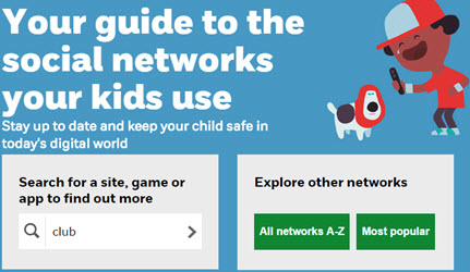 Image from the search page of the NetAware website's Guide To Social Networks Kids Use